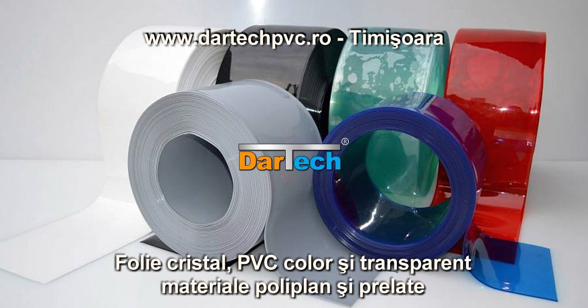 Folie cristal, role PVC color si transparent, poliplan si prelate